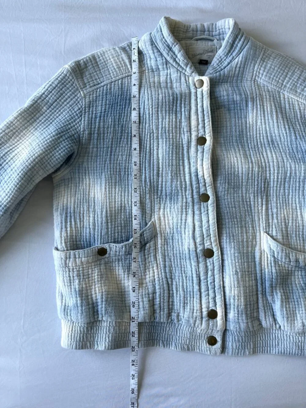 Universal Thread Blue & White Tie-Dye Quilted Jacket - Cotton Bomber Style - M